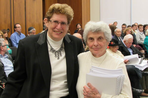 Yvette Newman, right, with her Sustaining Memories writing partner, Bev Birkan. Toronto, 2013.