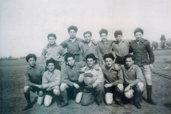 The soccer team in Visingsö, Sweden, 1946. Henry is in the back row, second from the right.