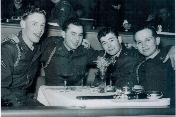 Henry at a club during his army service in Germany. From left to right: Corporal Sheafer, Henry, Sergeant Griffith and Sergeant Miller. Nuremberg, 1953.