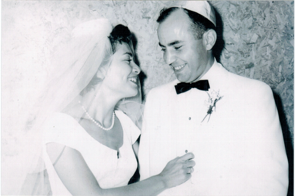 Henry and Reny on their wedding day, June 1959.