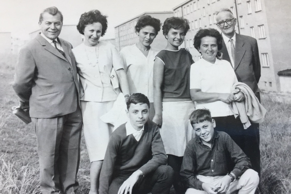 Edith (third from left) with her husband, Ladislav (far left), his siblings and their families, and their son, Jiři (front, right). Czechoslovakia, 1968.