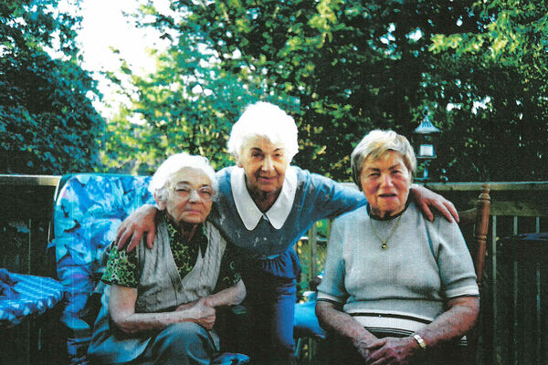 Sophie (centre) with her sisters Bronia (left) and Janet (right). Toronto, 2002.