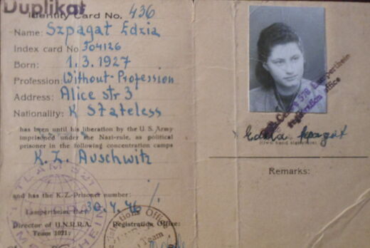 5a April 30 1946 Lampertheim Germany Displaced Persons I D card 436 of Esther Szpagat