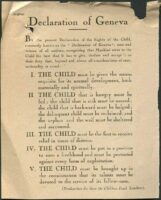 Aged typewritten document titled “Declaration of Geneva.”