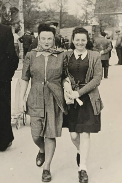 Rose (right) and a friend after the war. Germany, 1946.
