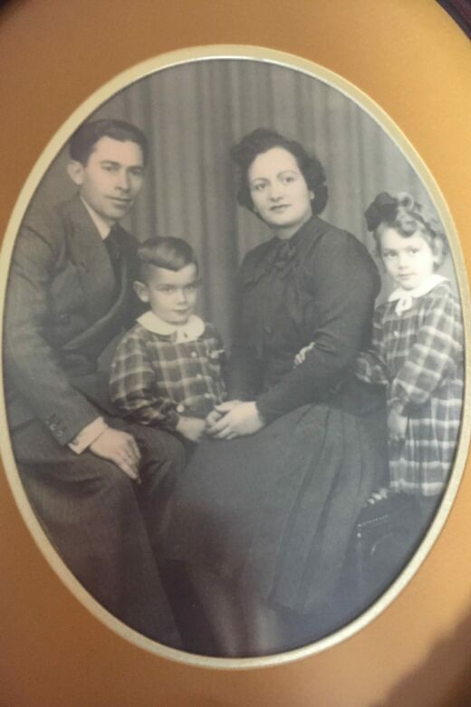 
Reny (right), with her parents and twin brother, Leo, before the war. The Netherlands, circa 1940.
