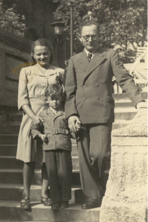 Joe and his parents in Germany after the war.