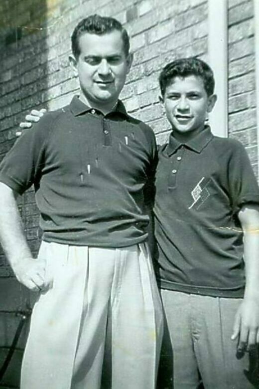 Morris (left) with his brother, Simon. Toronto, circa 1960s.