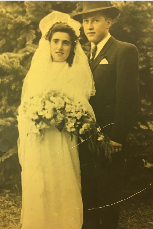 Israel Schapira and Hadassah Rosner on their wedding day. Munich, Germany, September 3, 1947.