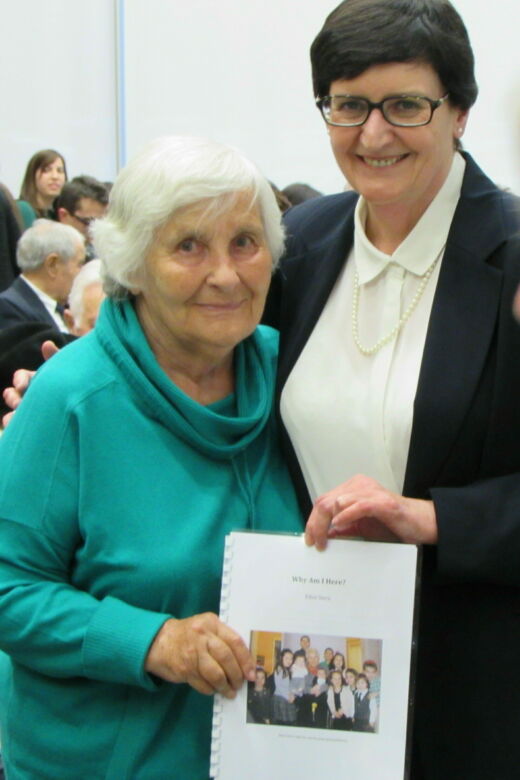 Ethel Stercz with her Sustaining Memories writing partner, Frances McKeague. Toronto, 2014.