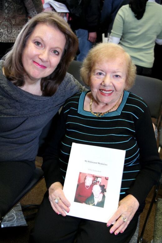 Esther Tschaschnik, right, and her Sustaining Memories writing partner, Phyllis Fien. Toronto, 2012.